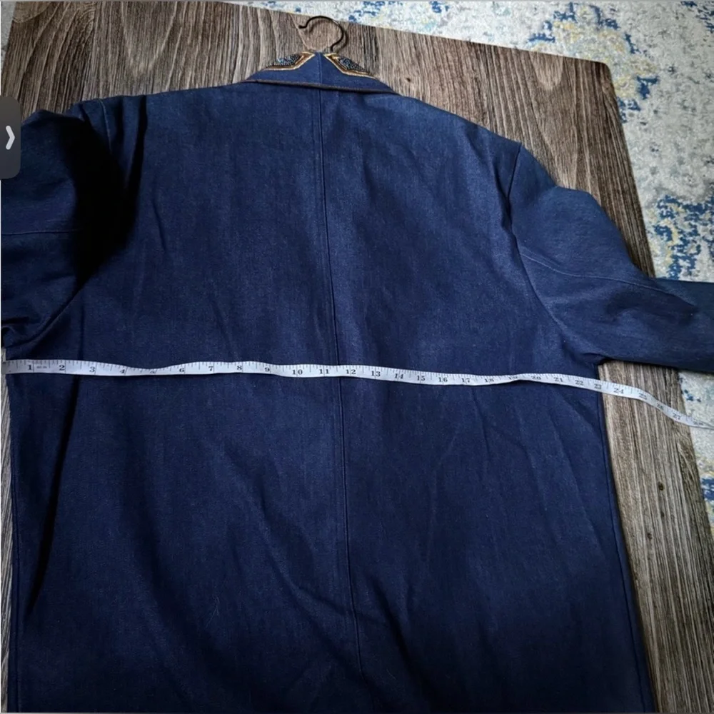 Vintage I.B. Diffusion Beaded Denim Blazer Oversized - Picture 5 of 6